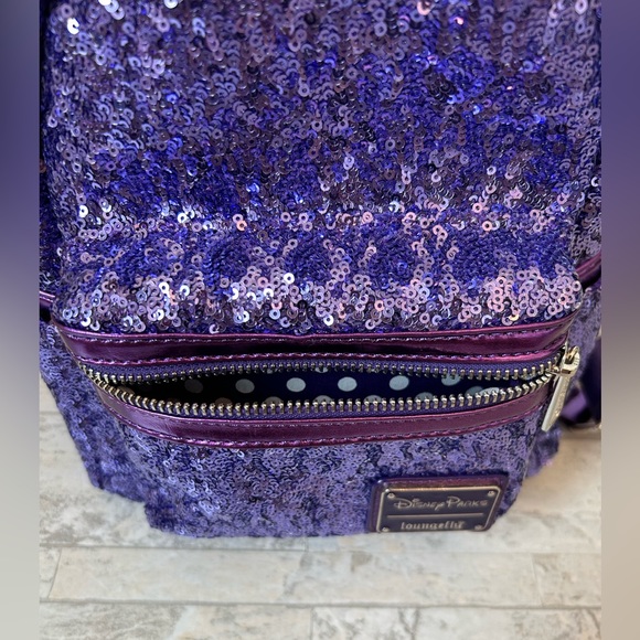 Disney Parks Loungefly Purple Potion Sequined Mini Backpack RARE - Picture 10 of 17